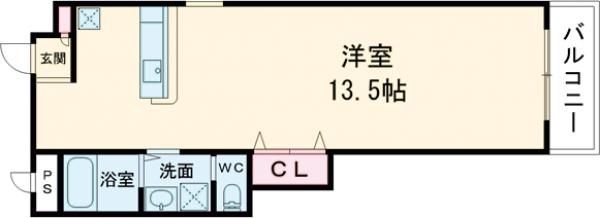 堺市堺区大町東のマンションの間取り