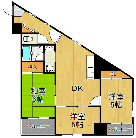 川崎市川崎区台町のマンションの間取り