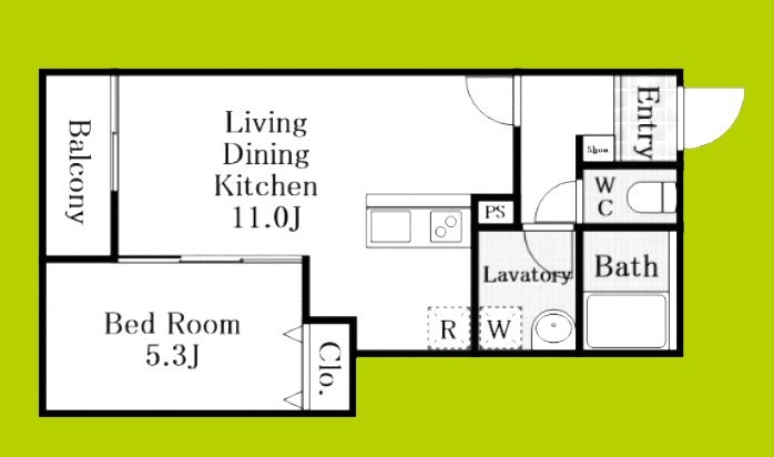 【Mew　Style　Apartmentsの間取り】