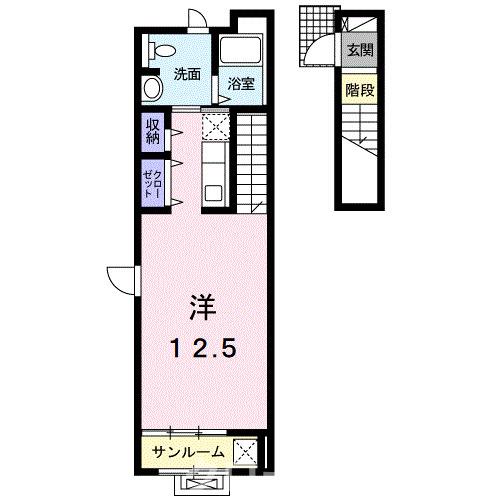 丸亀市富士見町のアパートの間取り