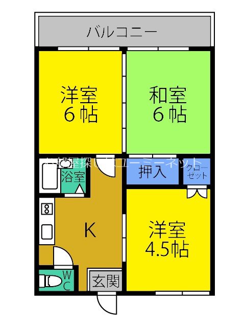 ６丁目ハイツの間取り