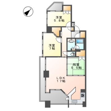 名古屋市千種区井上町のマンションの間取り