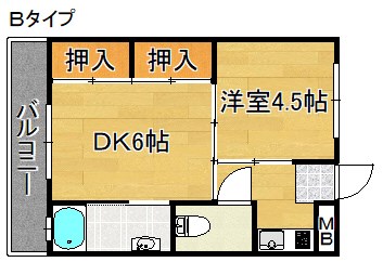 貝塚市久保のマンションの間取り