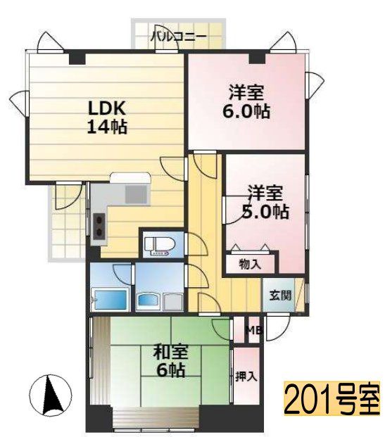 【さいたま市見沼区東大宮のマンションの間取り】