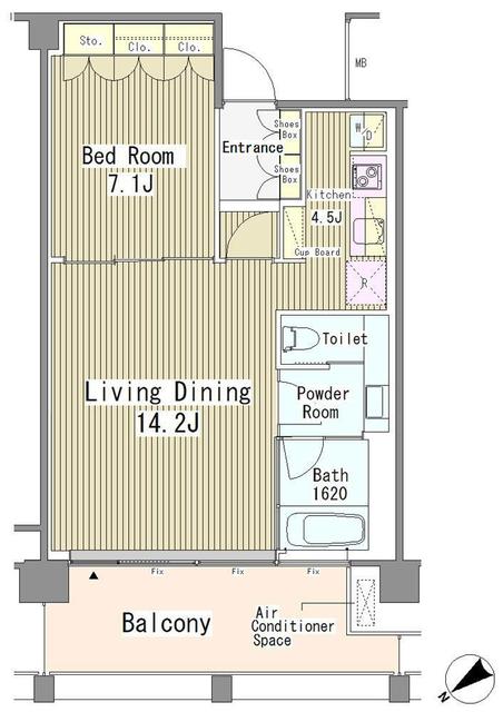 港区赤坂のマンションの間取り