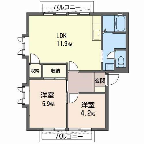 カーサ中百舌鳥A棟の間取り