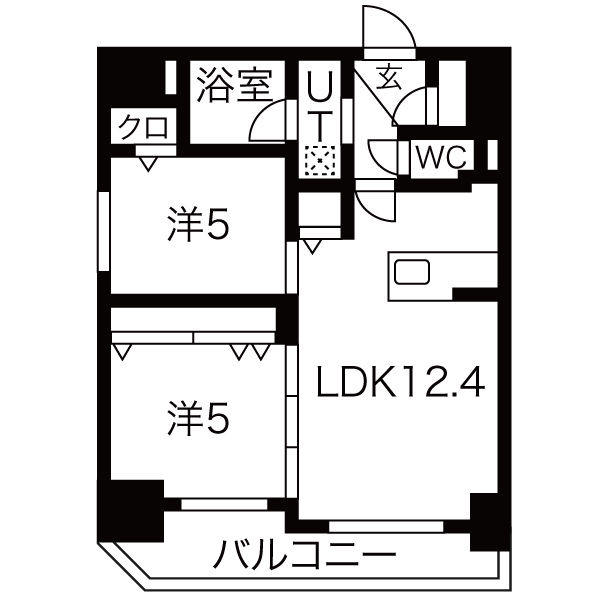 札幌市中央区南二条西のマンションの間取り