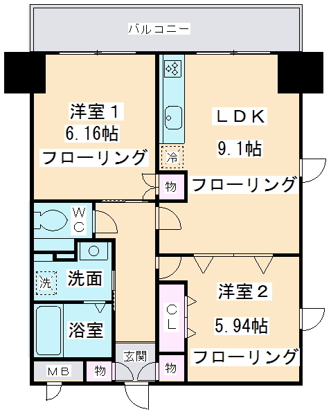 川崎市麻生区上麻生のマンションの間取り