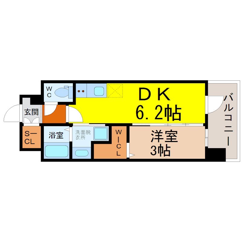 【名古屋市中村区名駅南のマンションの間取り】