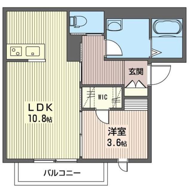 ル・パルク箱森　箱森　１LDKルームIの間取り