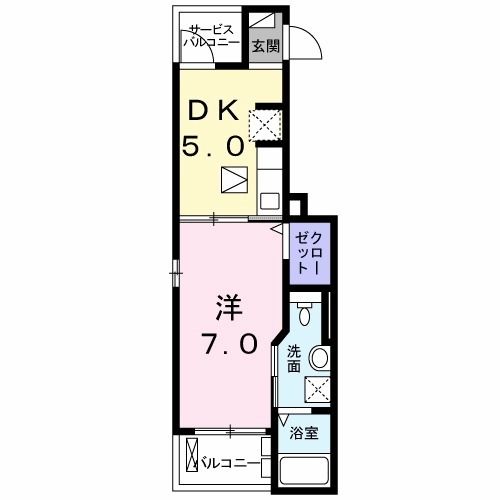 横須賀市公郷町のアパートの間取り