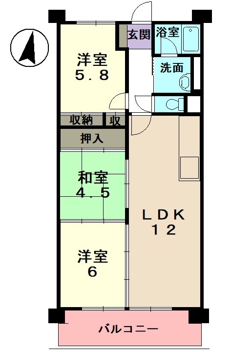 ハイツおひづかの間取り