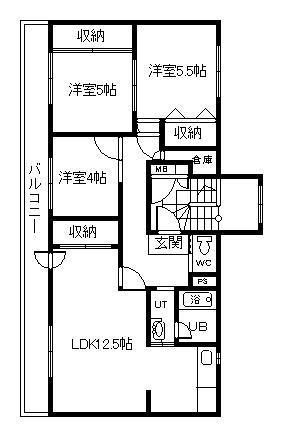 ビレッジハウス春光１号棟の間取り