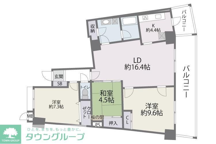 福岡市東区香椎照葉のマンションの間取り