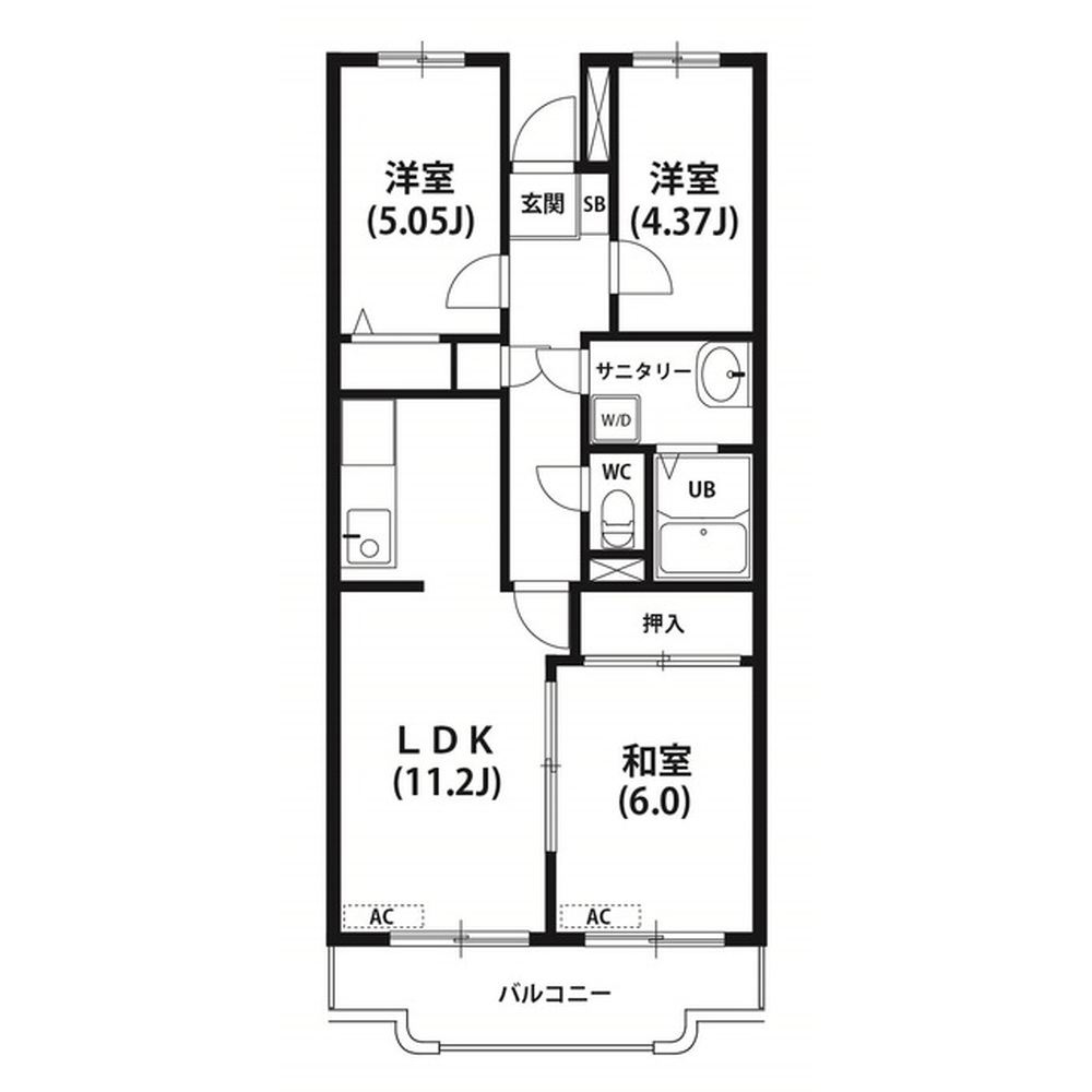 日野市南平のマンションの間取り