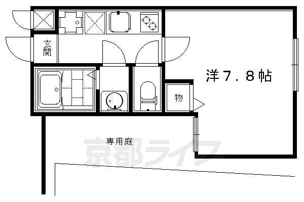 フラッティ堀川高辻の間取り