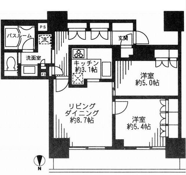 新宿区四谷のマンションの間取り