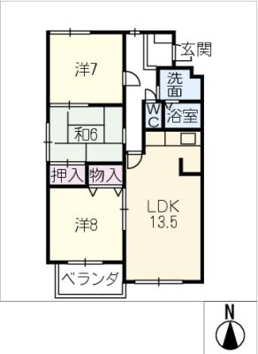 アベニュー平針　Ａ１０１号室の間取り