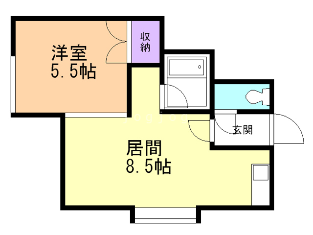 札幌市西区宮の沢三条のアパートの間取り