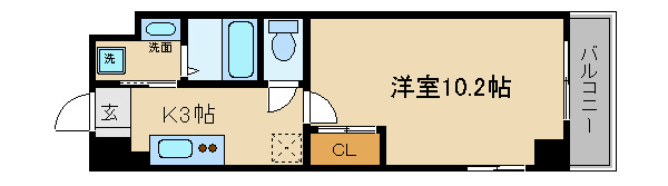 京都市中京区壬生朱雀町のマンションの間取り