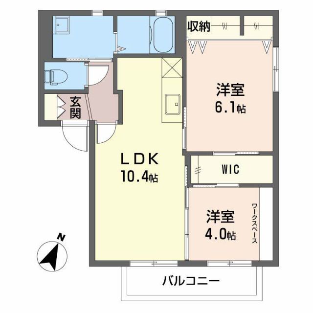 津市稲葉町のアパートの間取り