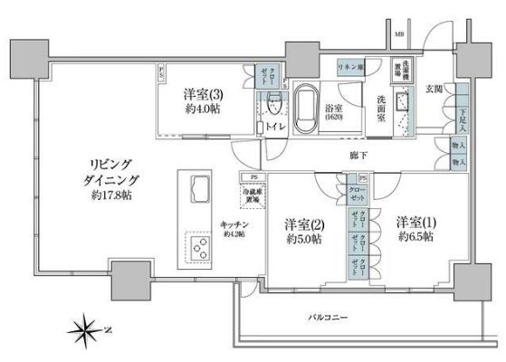 品川区東品川のマンションの間取り