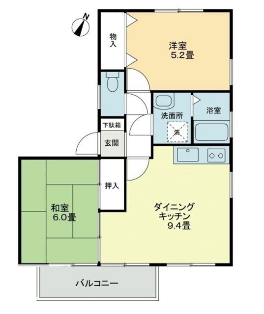 フォブールかざしヶ丘Ｅの間取り