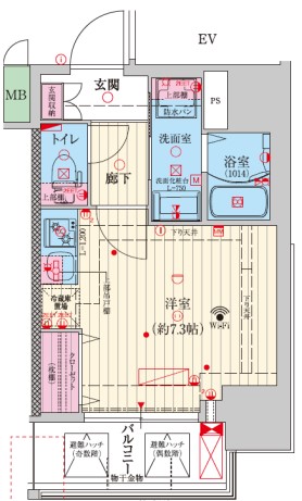 ＪＲ東海道本線 塚本駅 徒歩2分 13階建 築1年の間取り写真