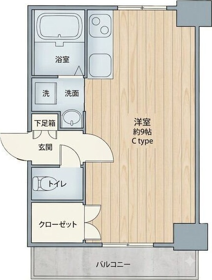 地下鉄鶴舞線 浅間町駅 徒歩9分 8階建 築20年の間取り写真