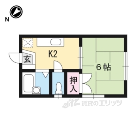 大津市大江のアパートの間取り