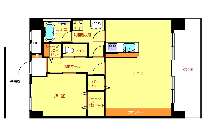 豊川市美幸町のマンションの間取り