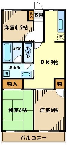 青梅市河辺町のマンションの間取り