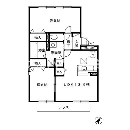 リビングタウン弥生が丘Ｆ棟の間取り