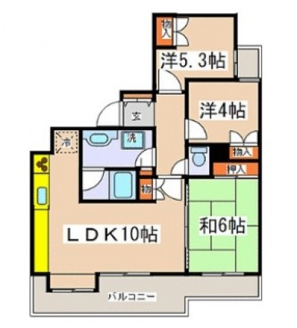 川崎市多摩区登戸のマンションの間取り