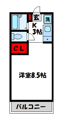 福津市津屋崎のアパートの間取り