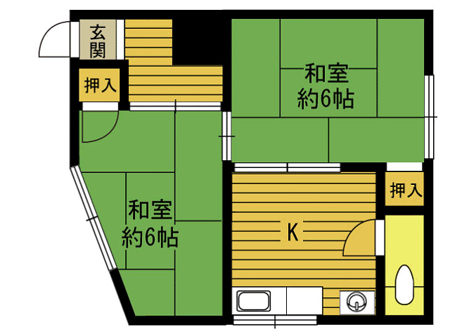 松本アパートＢの間取り