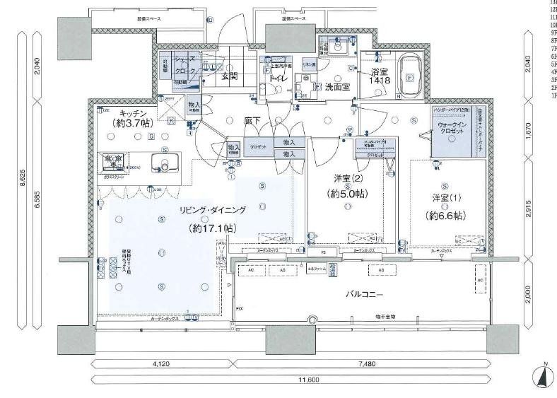 アイランドシティオーシャン＆フォレストタワーEAST棟の間取り