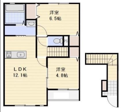 本庄市児玉町児玉のアパートの間取り