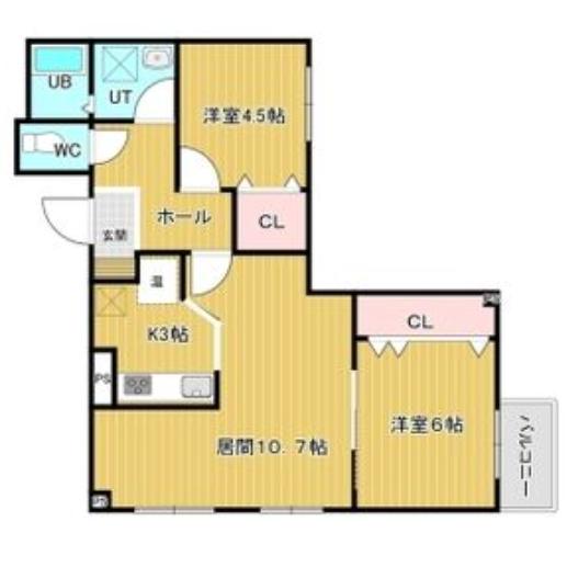 函館市湯川町のマンションの間取り