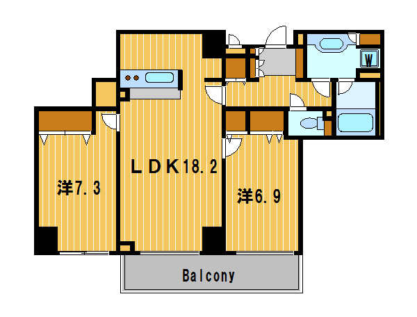 【横浜市神奈川区金港町のマンションの間取り】