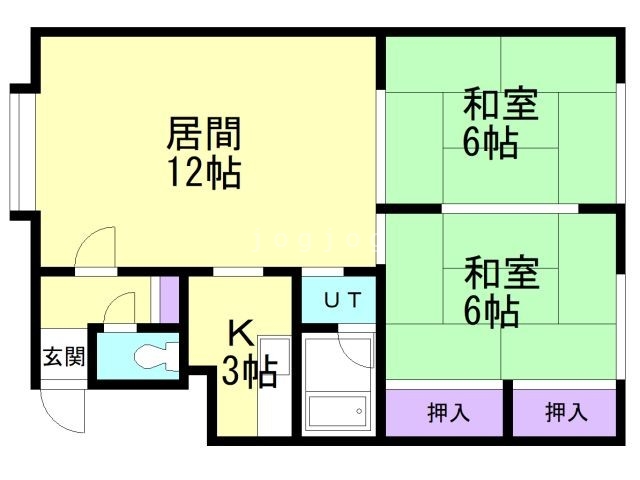 【札幌市北区新川二条のアパートの間取り】