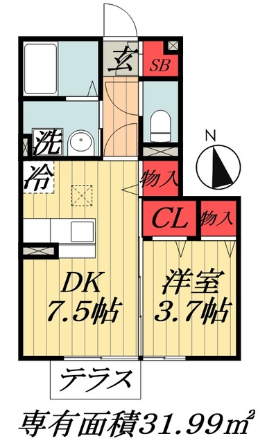 船橋市行田町のアパートの間取り