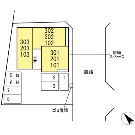 【豊田市花園町のアパートの駐車場】