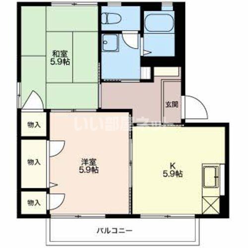 掛川市西大渕のアパートの間取り