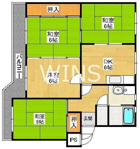 福岡市博多区東比恵のマンションの間取り