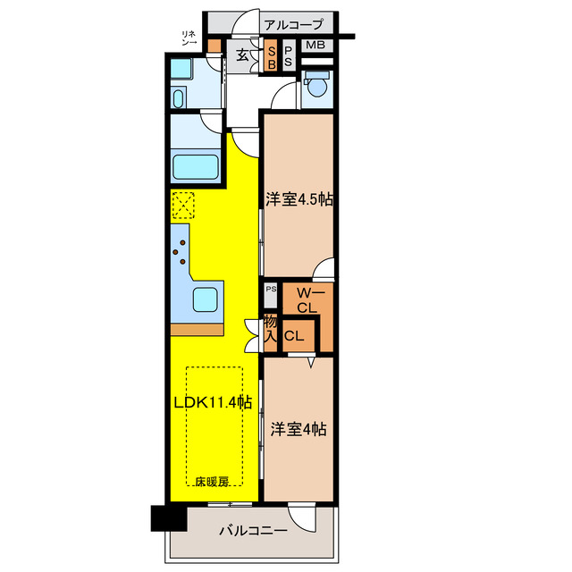 岐阜市玉姓町のマンションの間取り