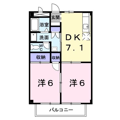 北茨城市大津町北町のアパートの間取り