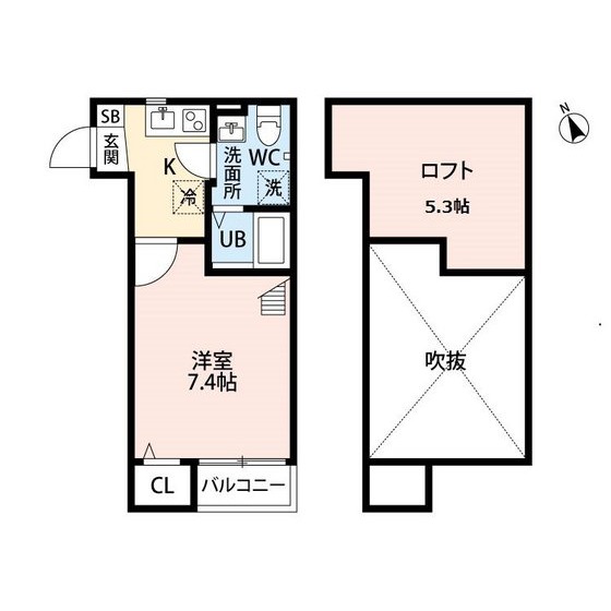 福岡市東区原田のアパートの間取り