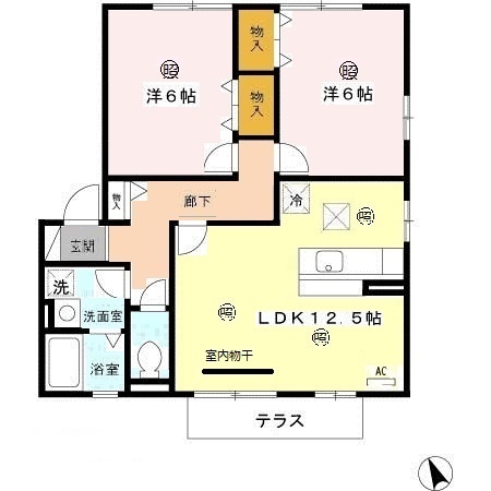 大津市雄琴北のアパートの間取り