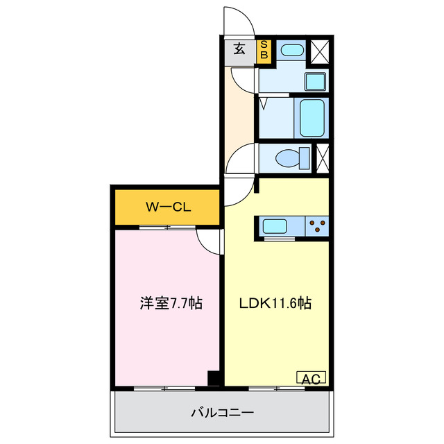 蒲郡市元町のマンションの間取り